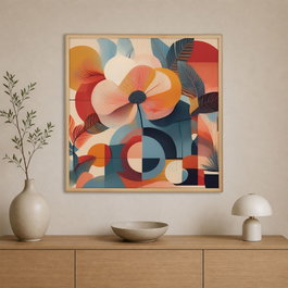 Wallity Pintura en Lienzo Decorativa Enmarcada 60 x 60 cm Multicolor